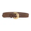 Etro Adjustable Suede Belt Loop Tonal Stitching In Brown