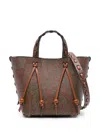 Etro Brown Calf Leather Paisley-print Tote Bag