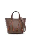 Etro Brown Calf Leather Paisley-print Tote Bag In Brown