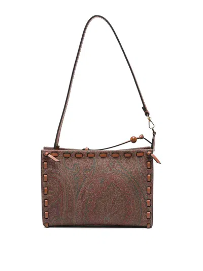 Etro Brown Calfskin Shoulder Bag