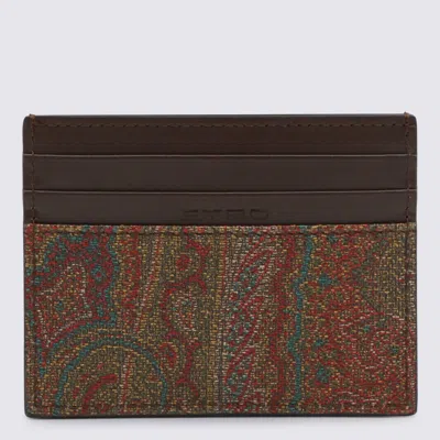 Etro Brown Card Holder In Multi