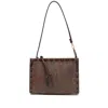 Etro Rectangular Bordeaux Clutch With Paisley Pattern In Brown