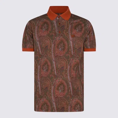 ETRO BROWN COTTON POLO SHIRT
