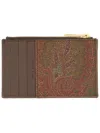 Etro Brown Cotton Polyester Wallets In Brown