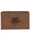 Etro Brown Cotton Polyester Wallets In Blue