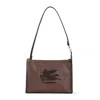 Etro Jacquard Zipped Shoulder Bag In Brown
