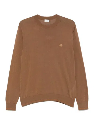 ETRO BROWN COTTON SWEATER