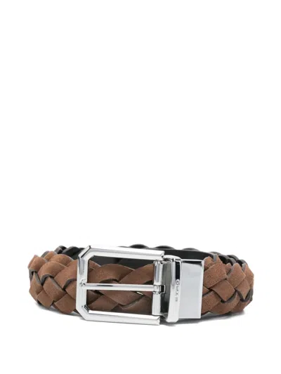 Etro Brown Leather Belt In Neutral