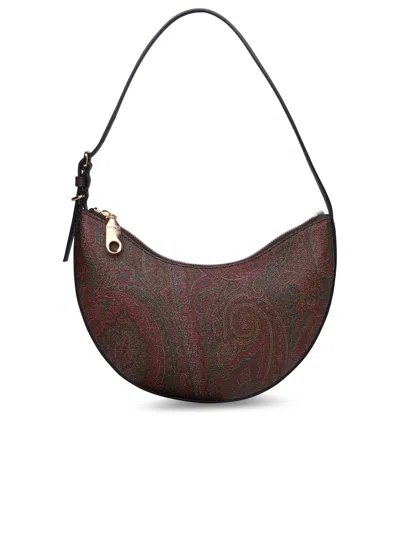 Etro Brown Leather Blend Bag In Marrone