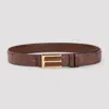 Etro Paisley Pattern Logo Belt In Brown