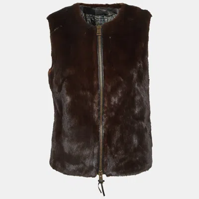 Pre-owned Etro Brown Mink Fur Sleeveless Vest M
