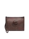 ETRO BROWN PAISLEY PRINT RECTANGLE BAG