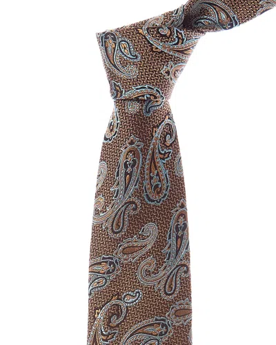 Etro Brown Paisley Silk Tie