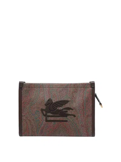 Etro Brown Pegaso Arnica Pouch