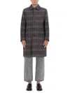 Etro Single-breasted Plaid-check Coat In Brown