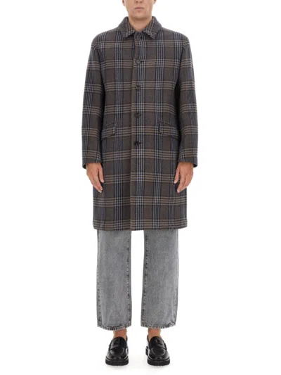 Etro Plaid Virgin Wool Blend Trench Coat In Multi
