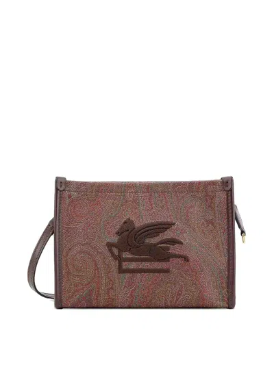 Etro Brown Pouch Bag In Gold