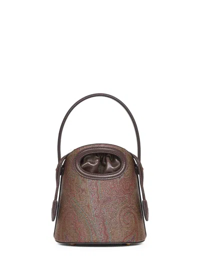 ETRO BROWN SATURNO SMALL ARNICA BUCKET BAG