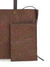 Etro Brown Shopper With All-over Jacquard Paisley Pattern