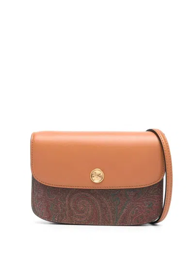 Etro Essential Jacquard-pattern Crossbody Bag In Brown