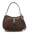 Etro Pegaso Coin Suede Crossbody Bag In Brown