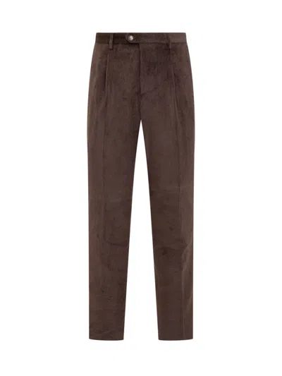 Etro Brown Straight Pleated Pants