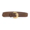Etro Adjustable Suede Belt Loop Tonal Stitching In Brown