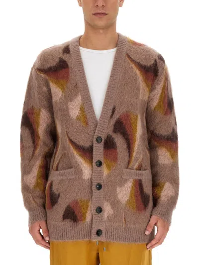 ETRO BROWN V NECK CARDIGANS