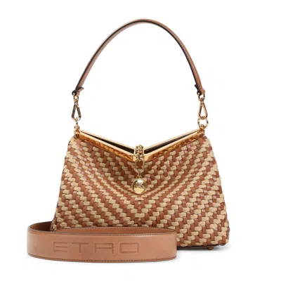 ETRO WOMEN BROWN VELA MEDIUM SHOULDER BAG, ONESIZE LUXURY SHOULDER BAGS FOR WOMEN DARVEYS