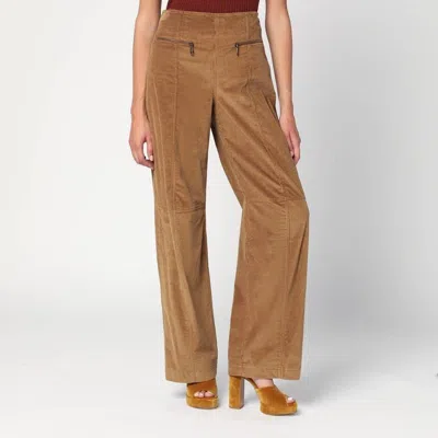 Etro Palazzo Velvet Trousers Wide-leg Design In Brown