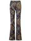 Etro Printed Stretch Viscose Pant In Brown