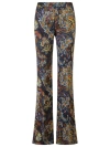 Etro Printed Stretch Viscose Pant In Brown