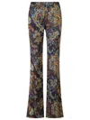 Etro Printed Stretch Viscose Pant In Brown