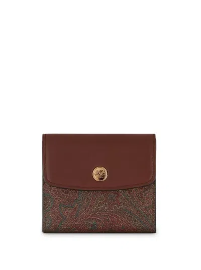 Etro Brown Wallet With Paisley Pattern