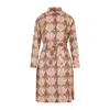 ETRO ETRO BROWN WOOL AND SILK PRINTED SHIRT DRESS