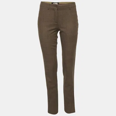 Pre-owned Etro Brown Wool Blend Trousers S