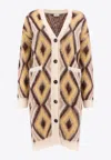 Etro Brushed Wool-blend Jacquard-knit Cardigan In Multicolor