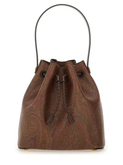 Etro Bucket Bag "arnica" Small In Brown