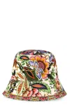 Etro Bucket Hat With Multicolored Print In Beige