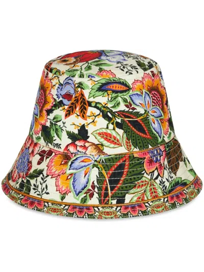 Etro Bucket Hat With Multicolored Print In Multicolour