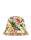 Etro Bucket Hat With Multicolored Print In Print On White Base
