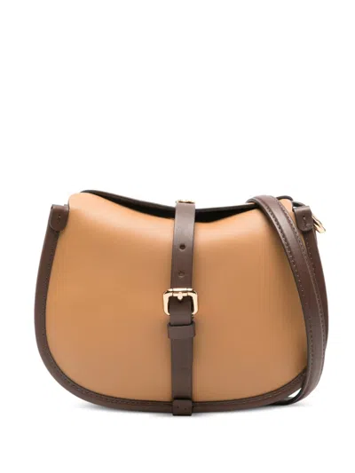 Etro Buckle Calf Leather Cross Body In Brown