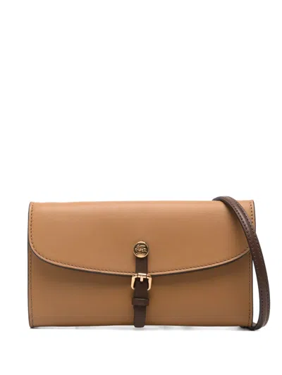 Etro Buckle-detail Clutch Bag In Brown