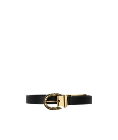 Etro Buckle Detail Leather Belt In Black