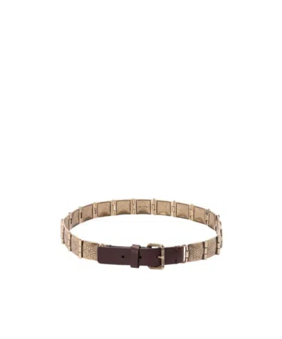 Etro Buckle Fastened Panelled Belt In Purple