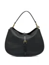 Etro Buckle-fastening Extra-large Leather Shoulder Bag In Black