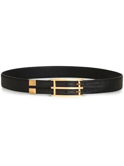 Etro Buckle-fastening Leather Belt In Black
