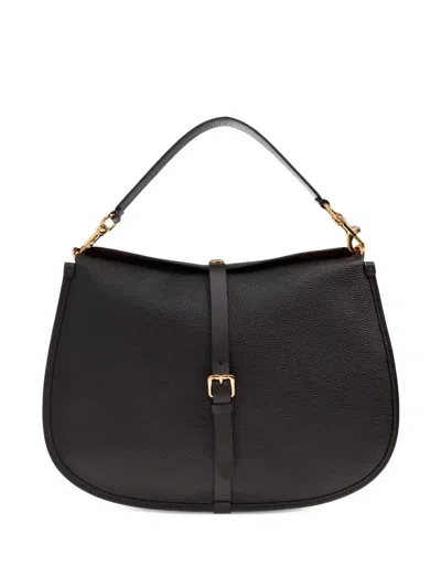Etro Buckle-fastening Leather Shoulder Bag In Brown