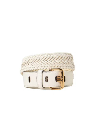 Etro Buckle Knitted Waist Belt In White