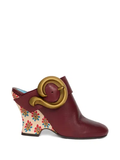 Etro Buckle Paisley Mules In Multi